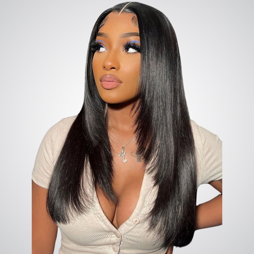 Glueless Straight With Drawstring Natural Black